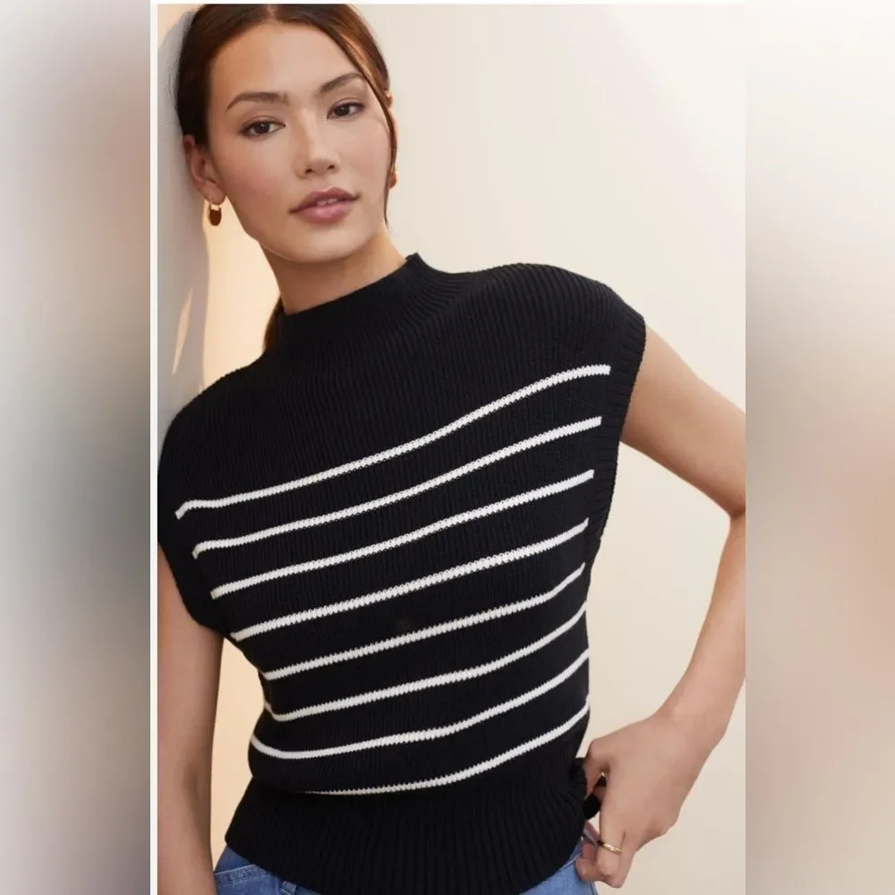 Anthropologie Black and White Striped Sweater - Picture 2 of 10